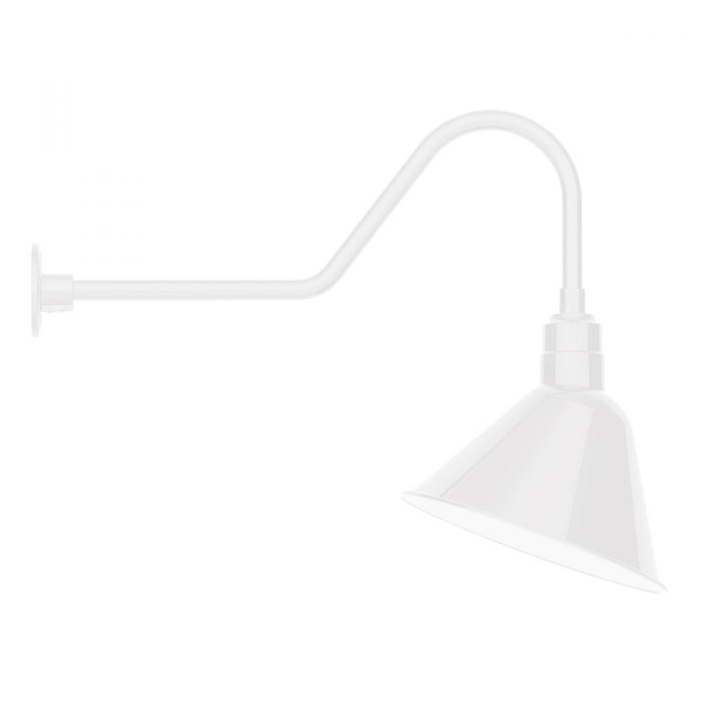 14" Angle shade gooseneck wall mount, White