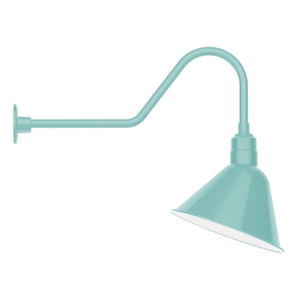 14" Angle shade gooseneck wall mount, Sea Green