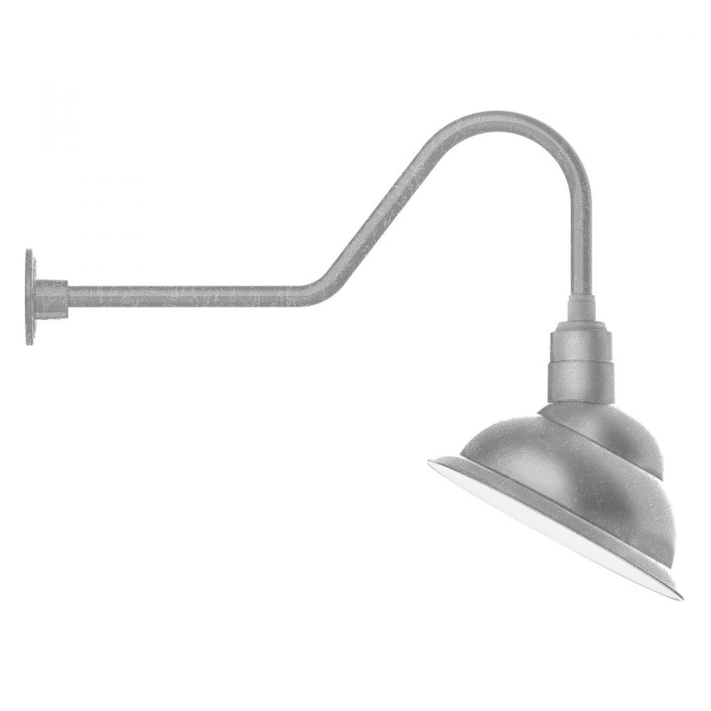 14" Emblem shade gooseneck wall mount, Painted Galvanized