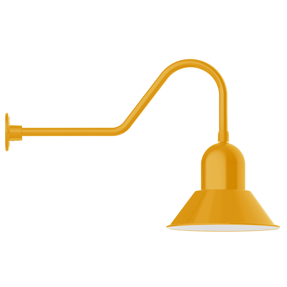 14" Prima shade, gooseneck wall mount, Bright Yellow