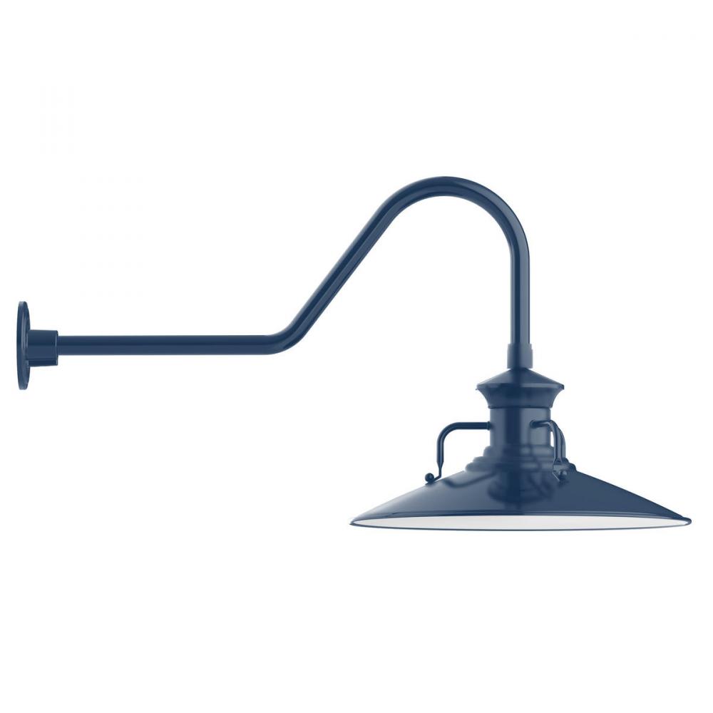 18" Homestead shade, gooseneck wall mount, decorative canopy cover & Frosted Glass & cast guard