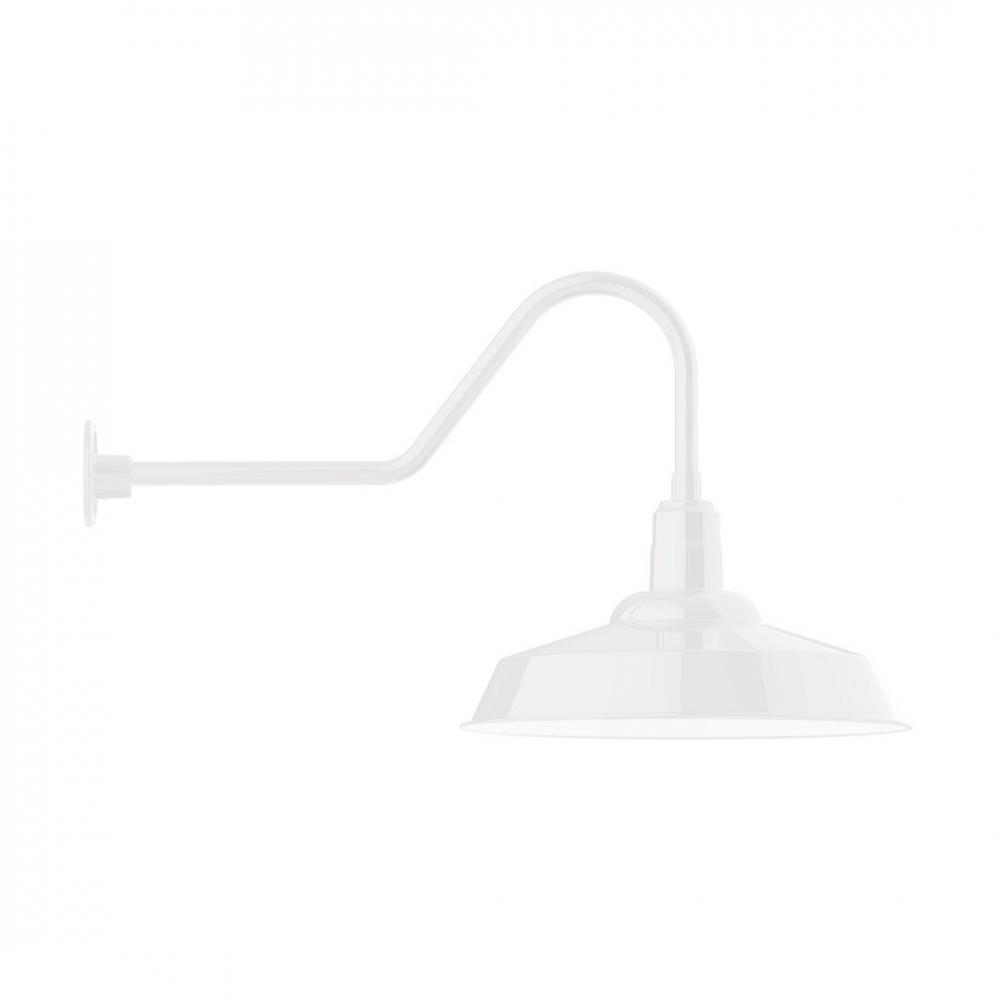 20" Warehouse shade, LED Gooseneck Wall mount, decorative canopy cover, White