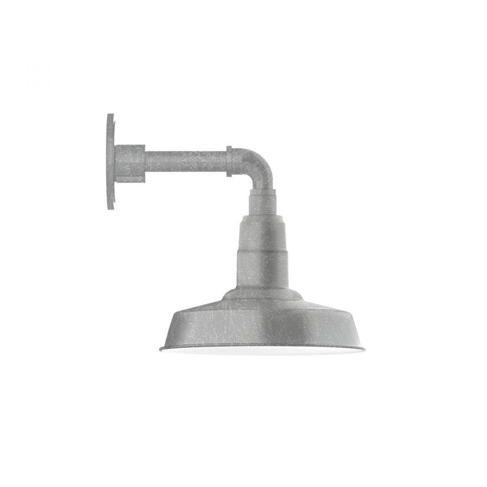 10" Warehouse shade, straight arm wall mount, Painted Galvanized