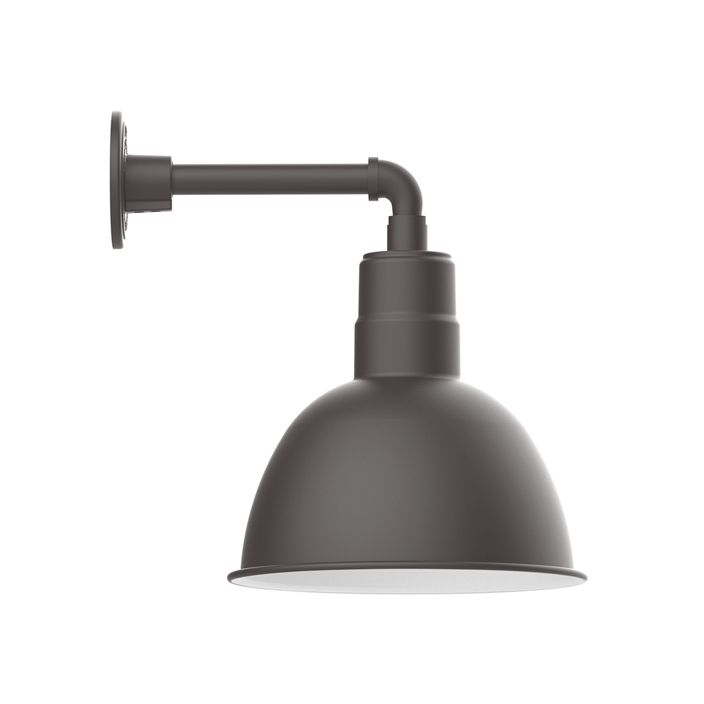 12" Deep Bowl shade, Straight Arm wall mount, Bronze Matte
