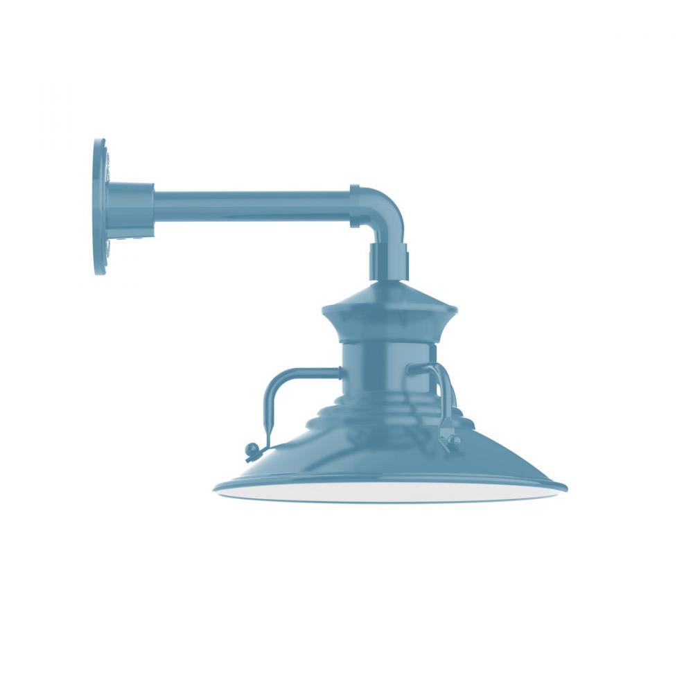 12" Homestead shade, Straight Arm wall mount, Light Blue