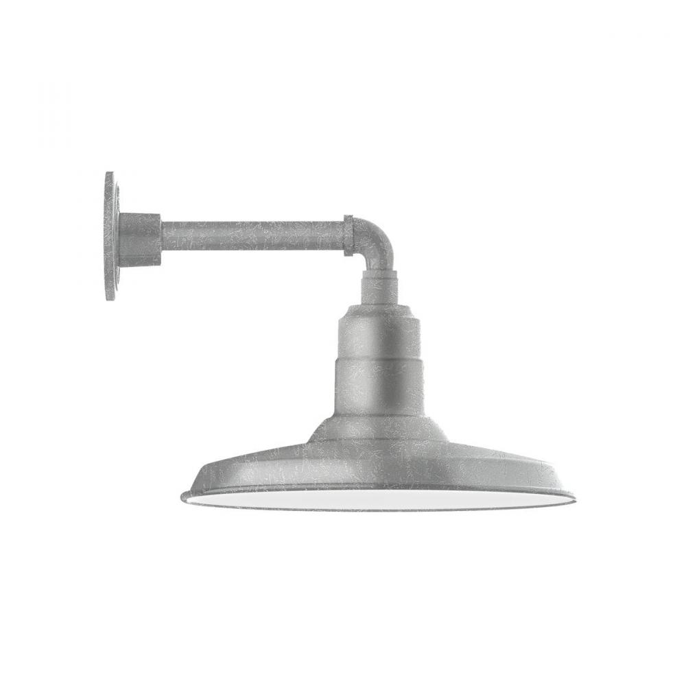 14" Warehouse shade, Straight Arm wall mount, Painted Galvanized