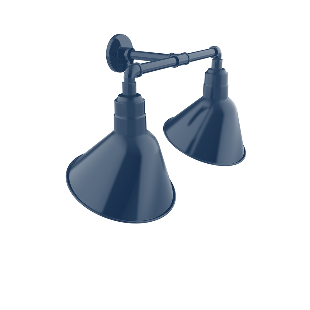Angle 12" 2-Light Straight Arm Wall Light in Navy