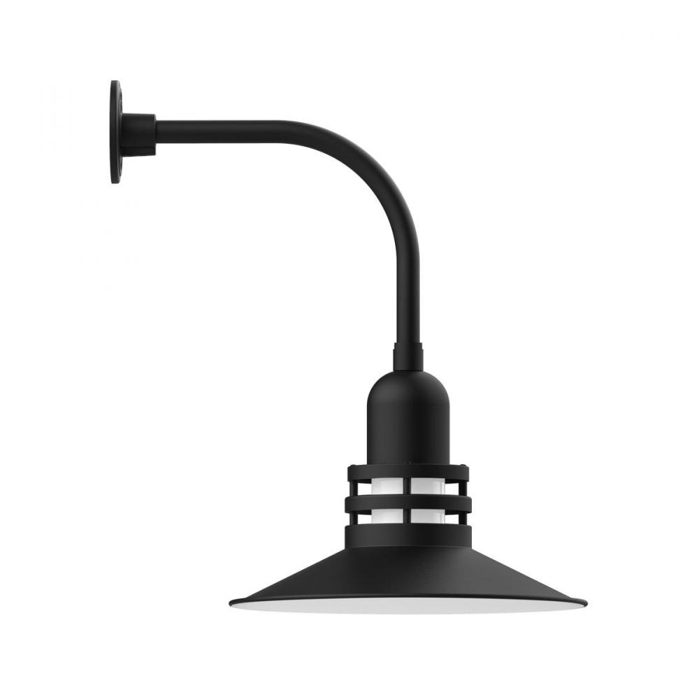 16" Atomic shade, Curved Arm wall mount, Black