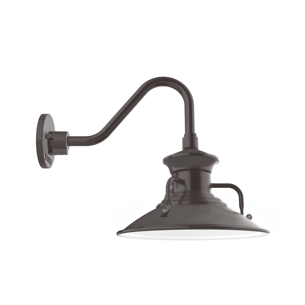12" Homestead shade, Gooseneck wall mount, Architectural Bronze