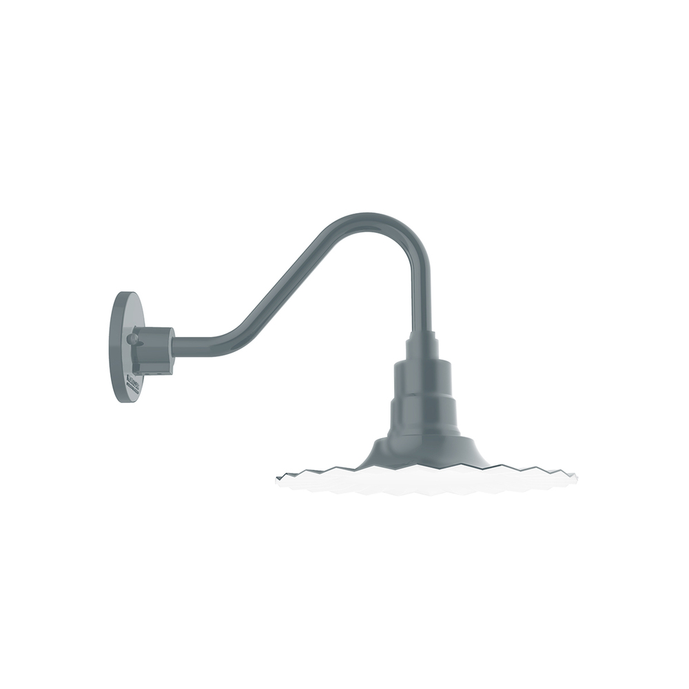 12" Radial shade, Gooseneck wall mount, Slate Gray