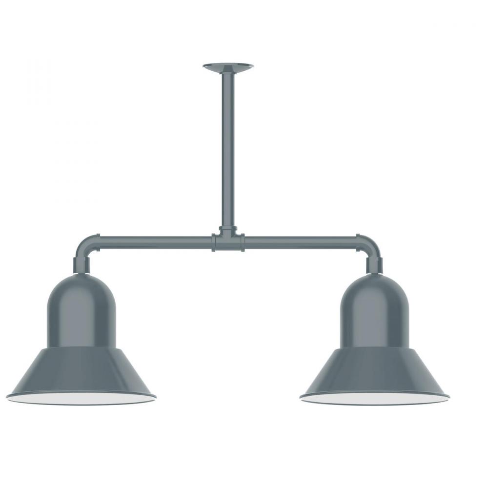 12" Prima, 2-light stem hung pendant, Bright Yellow