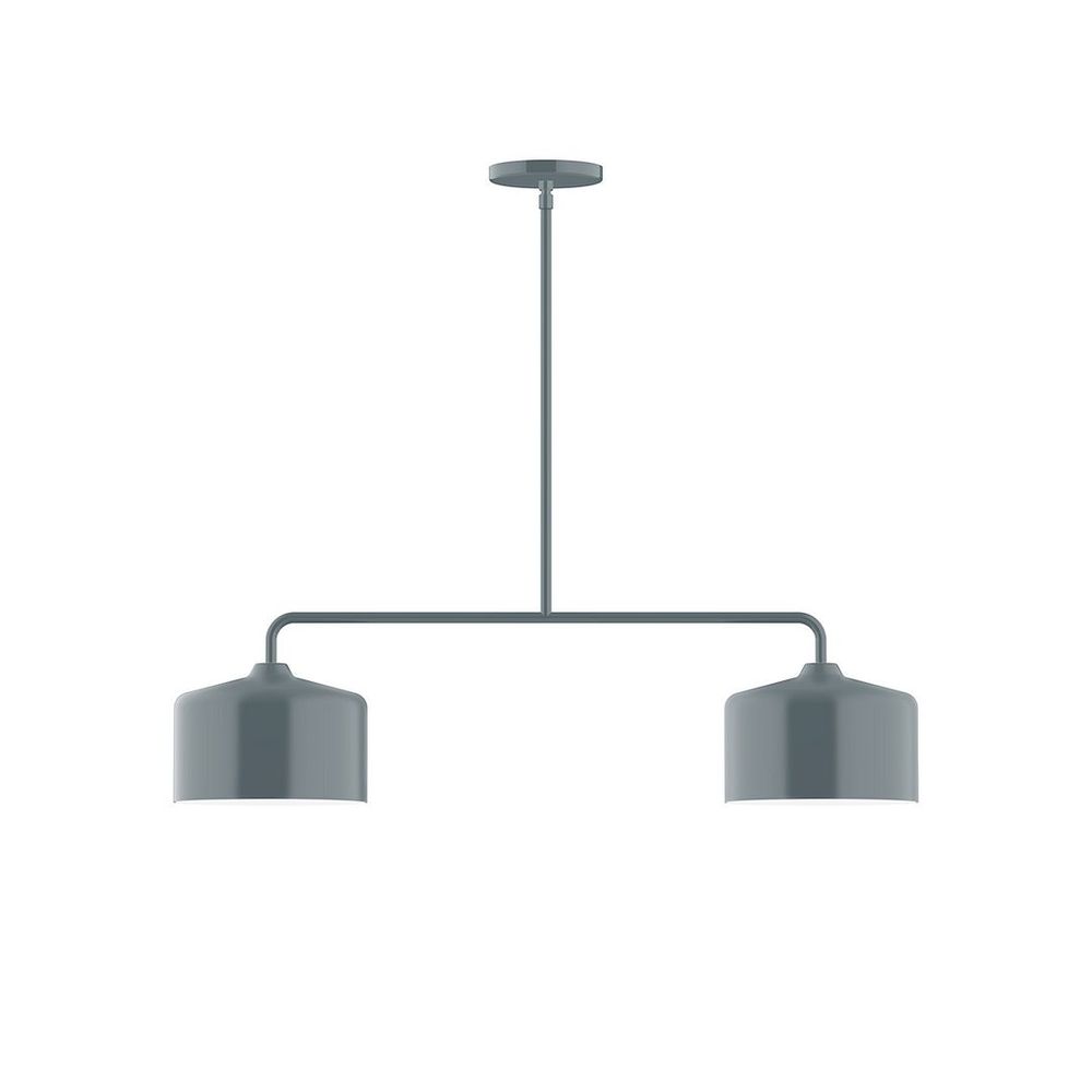 2-Light Axis Linear Pendant, Slate Gray