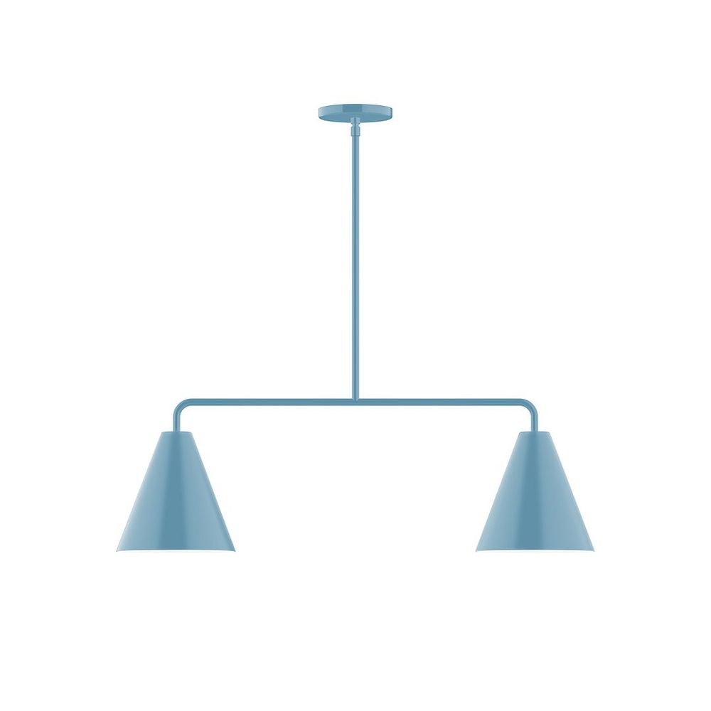 2-Light Jynx Linear Pendant, Light Blue
