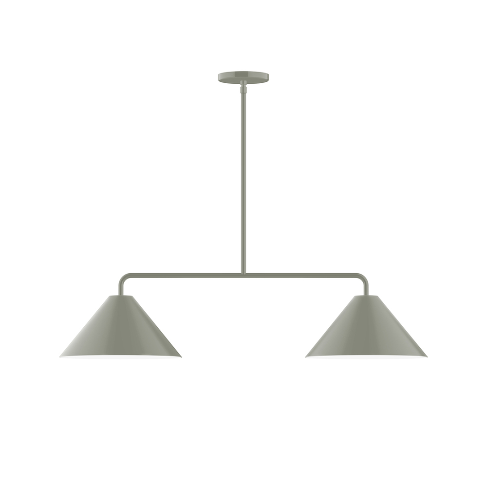 2-Light Pinnacle Linear Pendant, Moss Green
