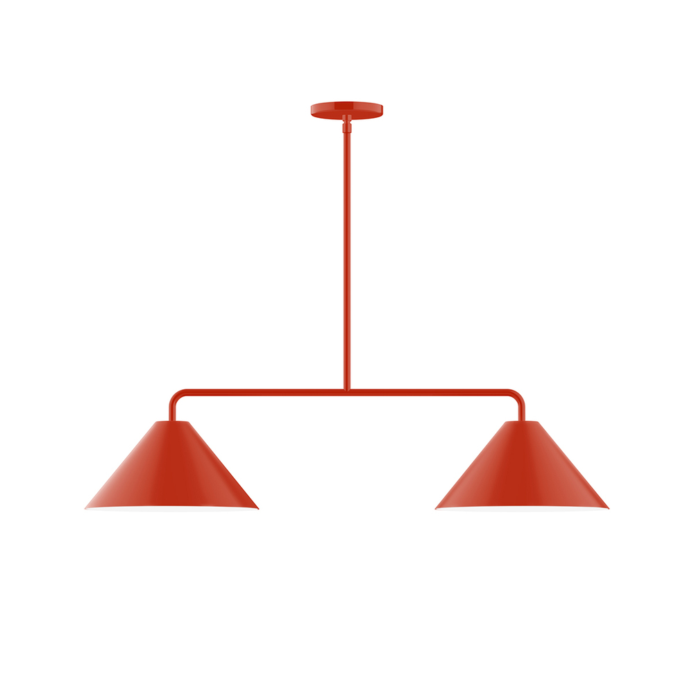 2-Light Pinnacle Linear Pendant, Vermillion