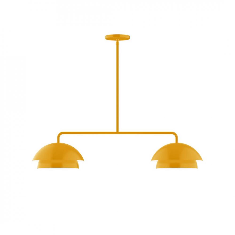 2-Light Axis Linear LED Pendant, Bright Yellow