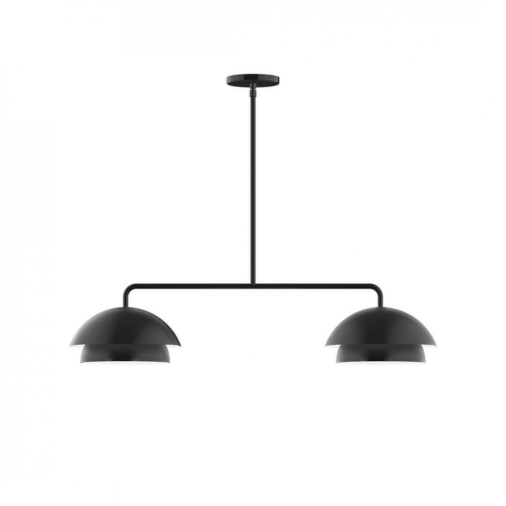 2-Light Axis Linear LED Pendant, Black