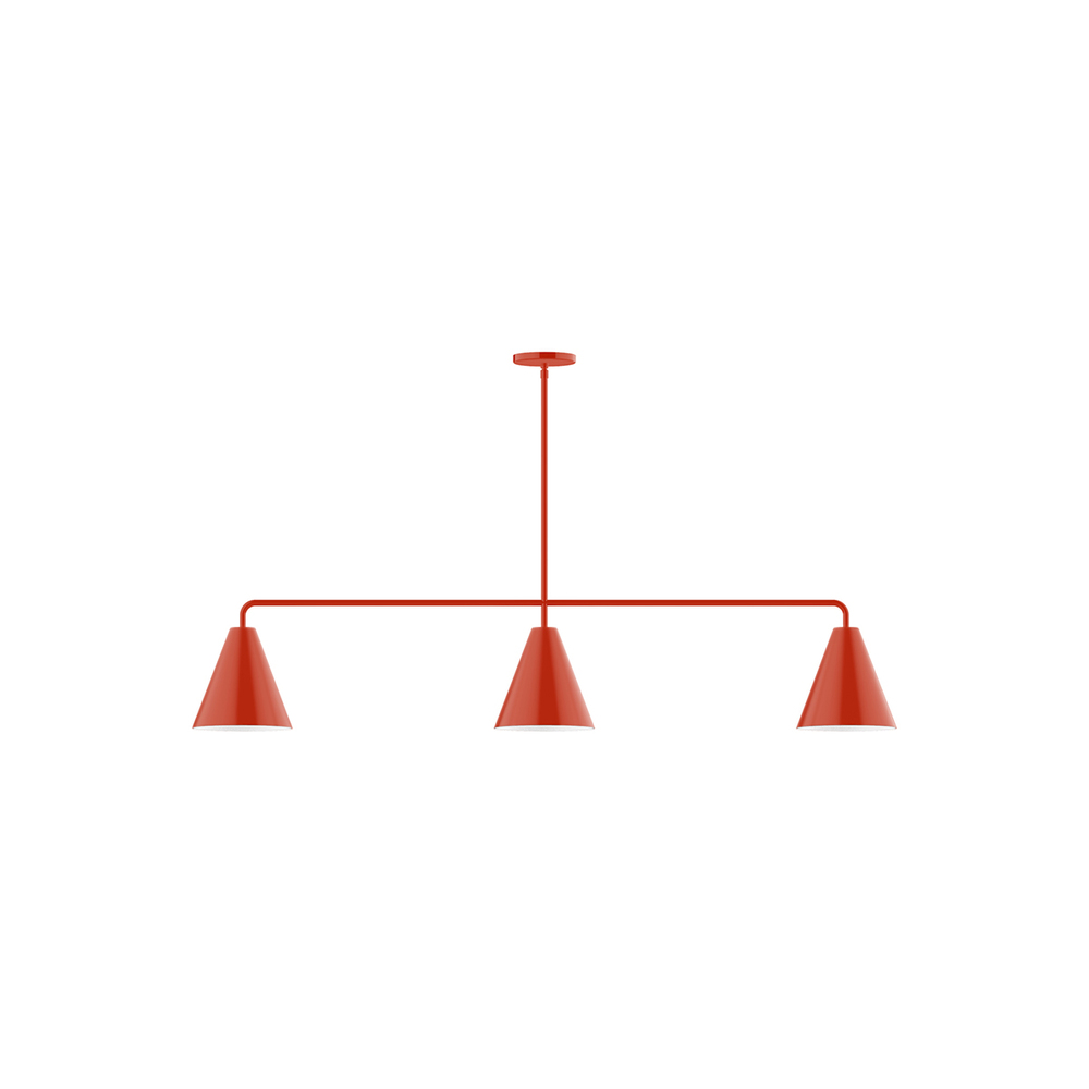 3-Light Jynx Linear Pendant, Vermillion