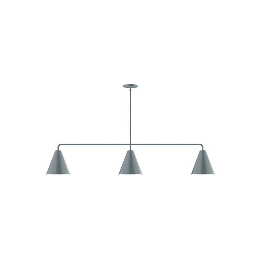 3-Light Jynx Linear Pendant, Slate Gray