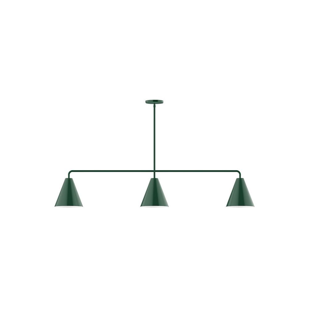 3-Light Jynx Linear Pendant, Forest Green