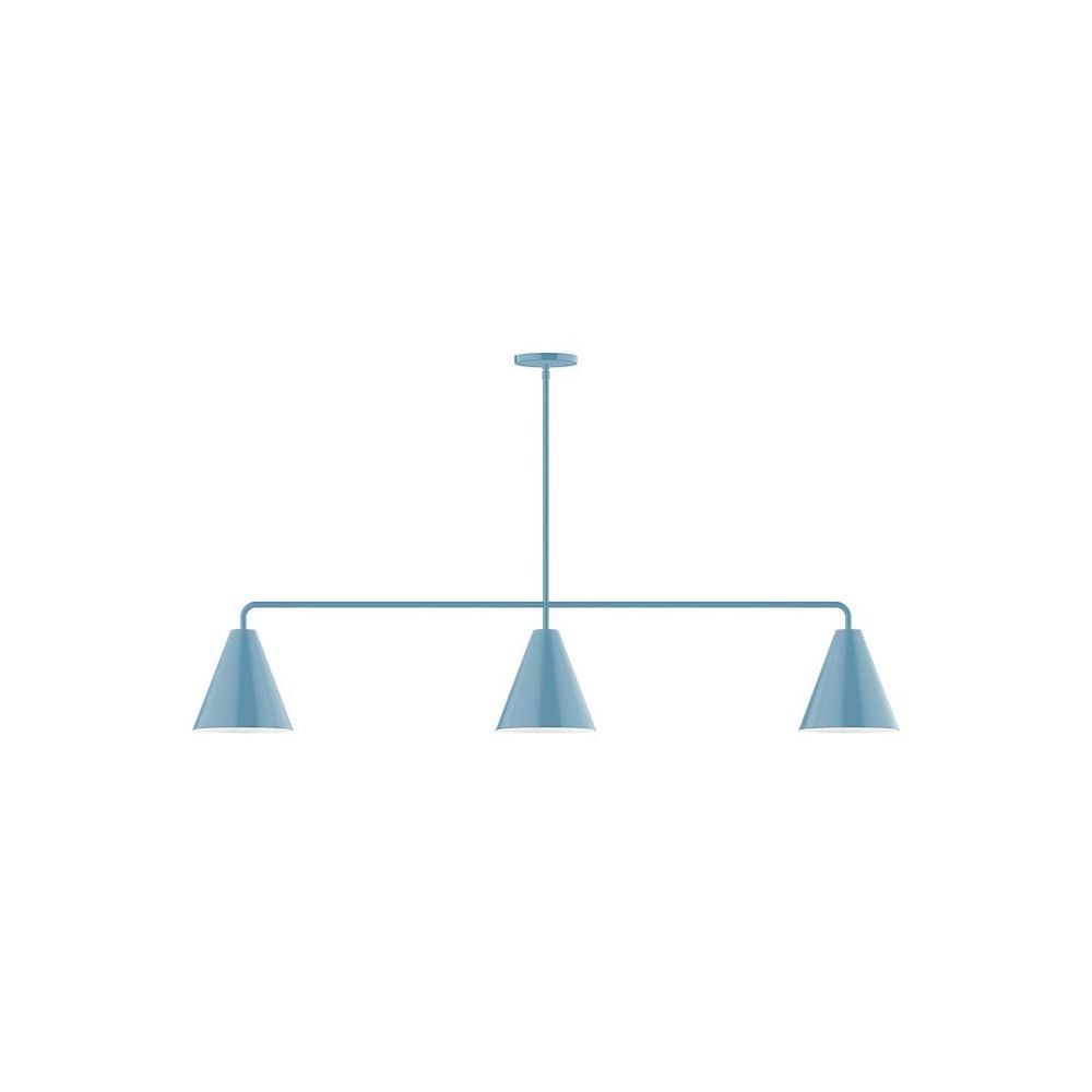 3-Light Jynx Linear Pendant, Light Blue