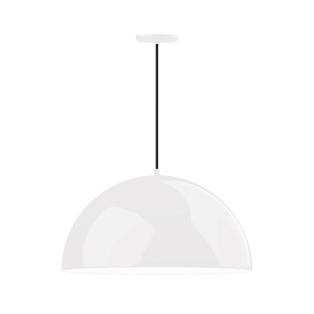 24" XL Choices Shallow Dome Shade, medium base, white cord with canopy, White