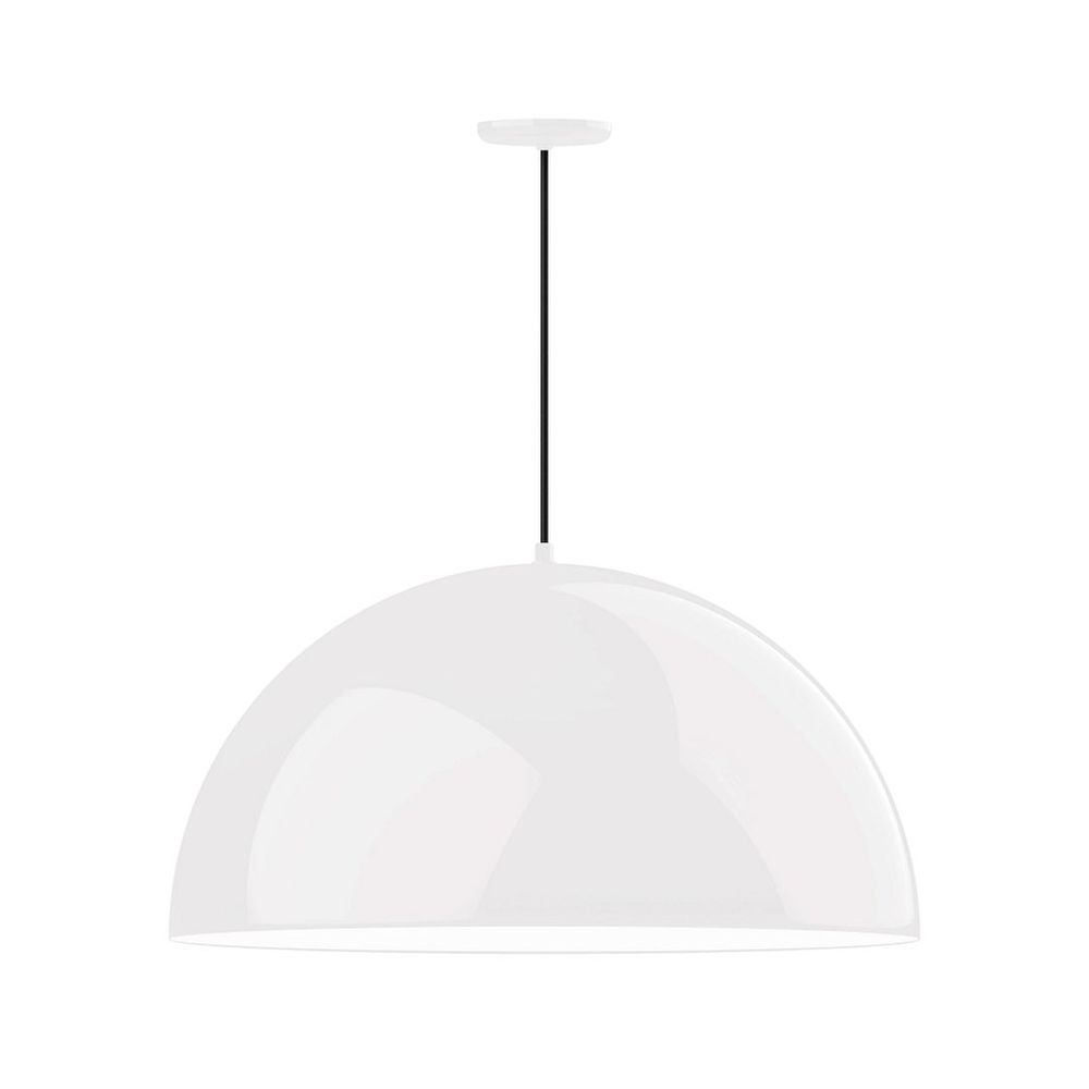 30" XL Choices Shallow Dome Shade, medium base, white cord with canopy, White