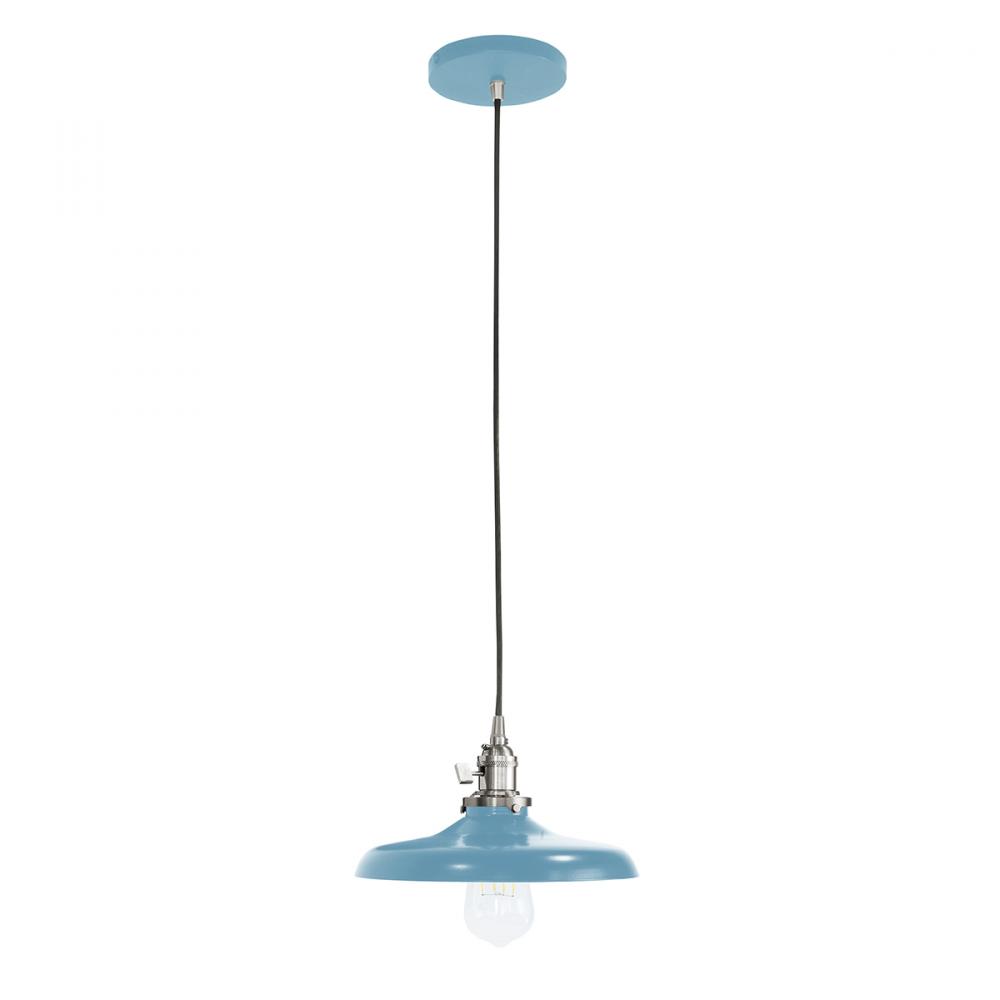 Uno 10" Pendant,  Light Blue with Brushed Nickel hardware