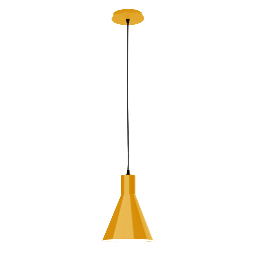 8" Jerome shade, white cord with canopy, Bright Yellow