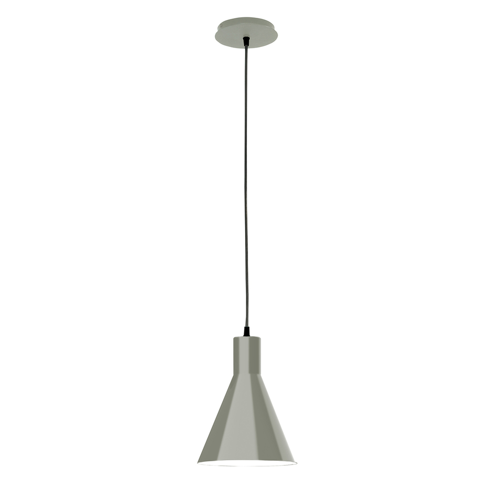 8" Jerome shade, white cord with canopy, Moss Green
