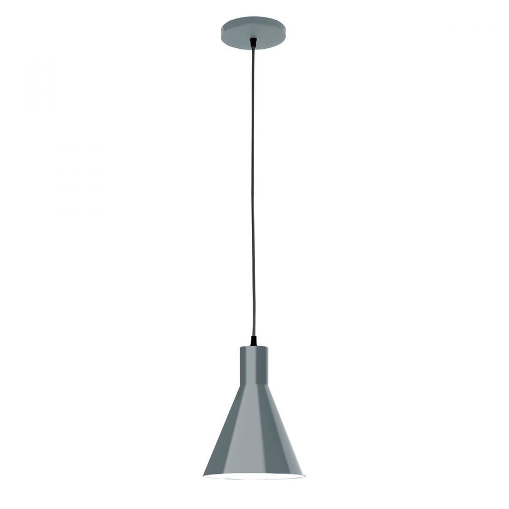 8" Jerome shade, white cord with canopy, Slate Gray
