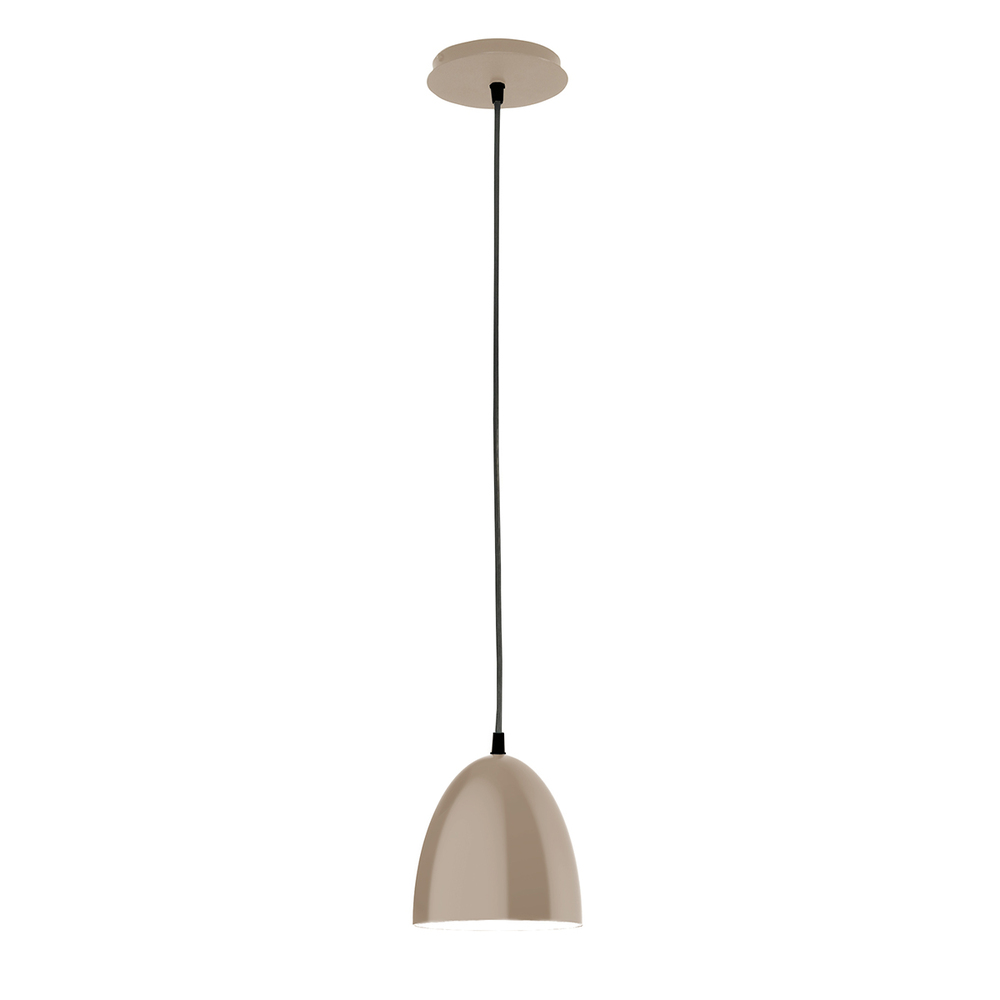 6" Jill shade, white cord with canopy, Clay