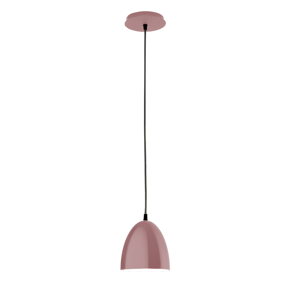 6" Jill shade, black cord with canopy, Mauve