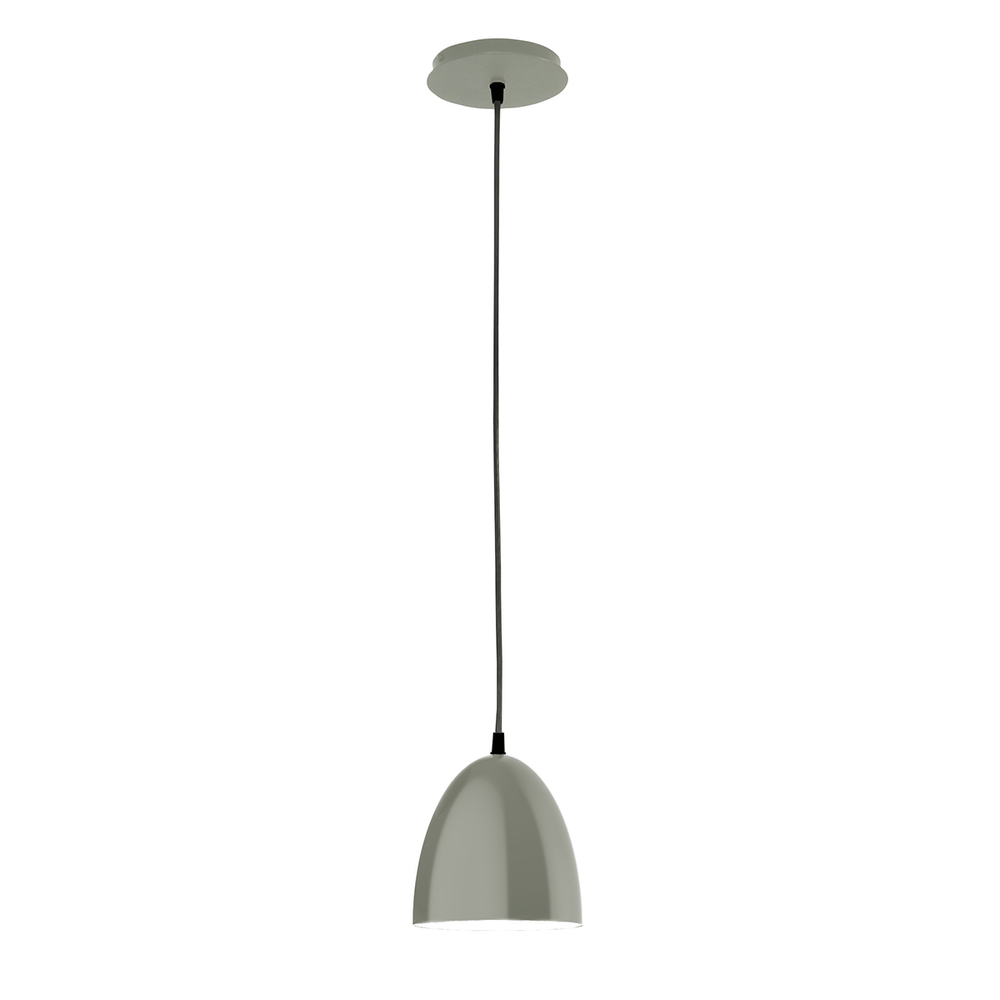 6" Jill shade, white cord with canopy, Moss Green