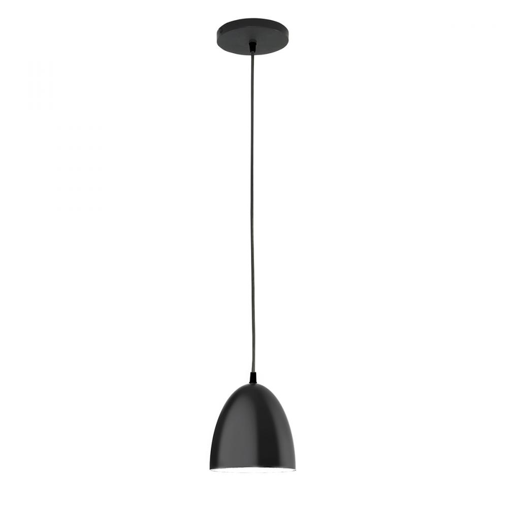 6" Jill shade, black cord with canopy, Black