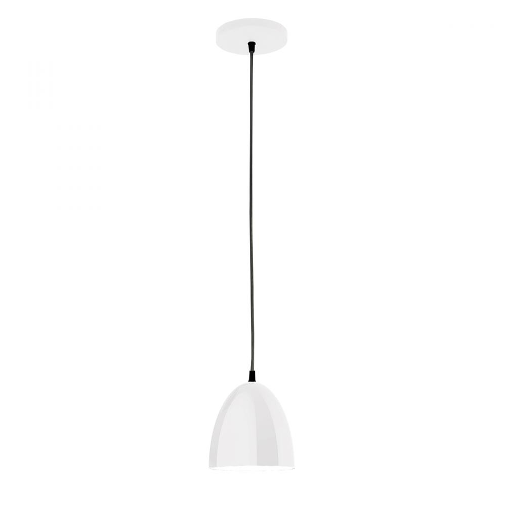 6" Jill shade, white cord with canopy, White