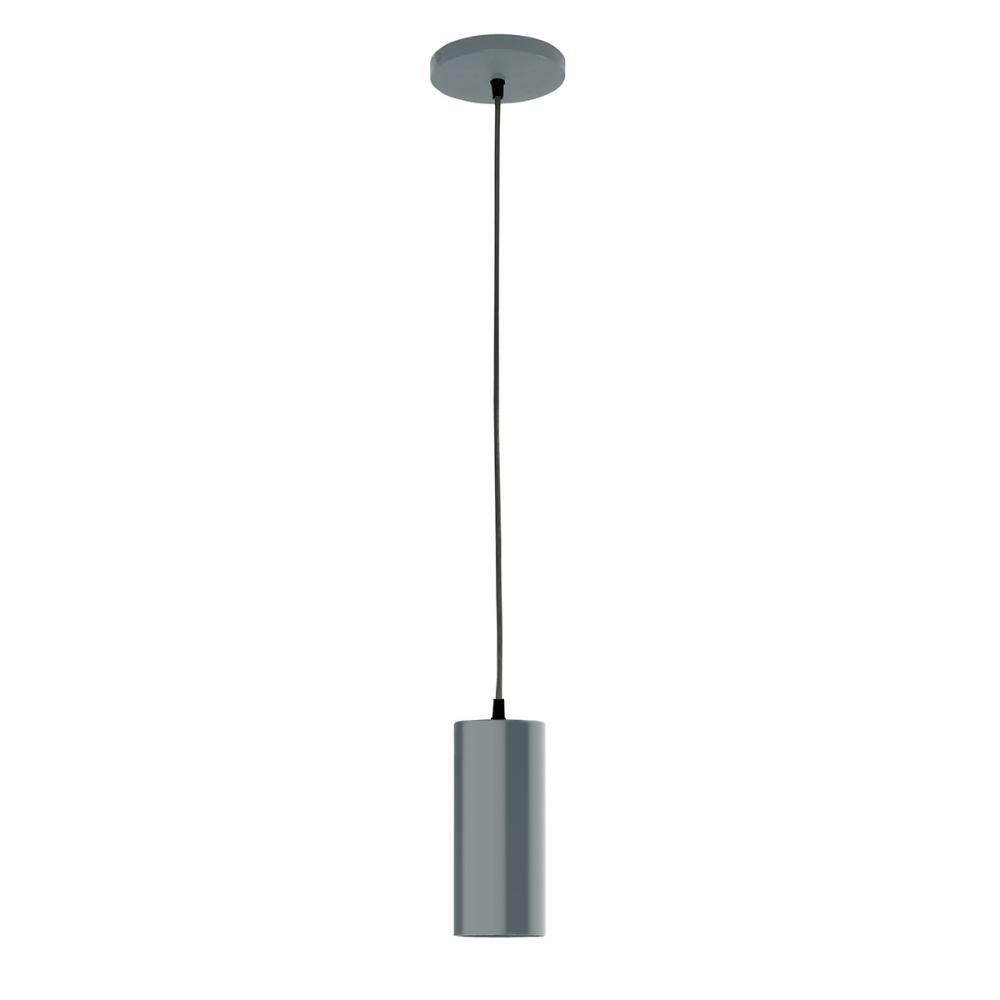3.5" Jordan shade, black cord with canopy, Slate Gray