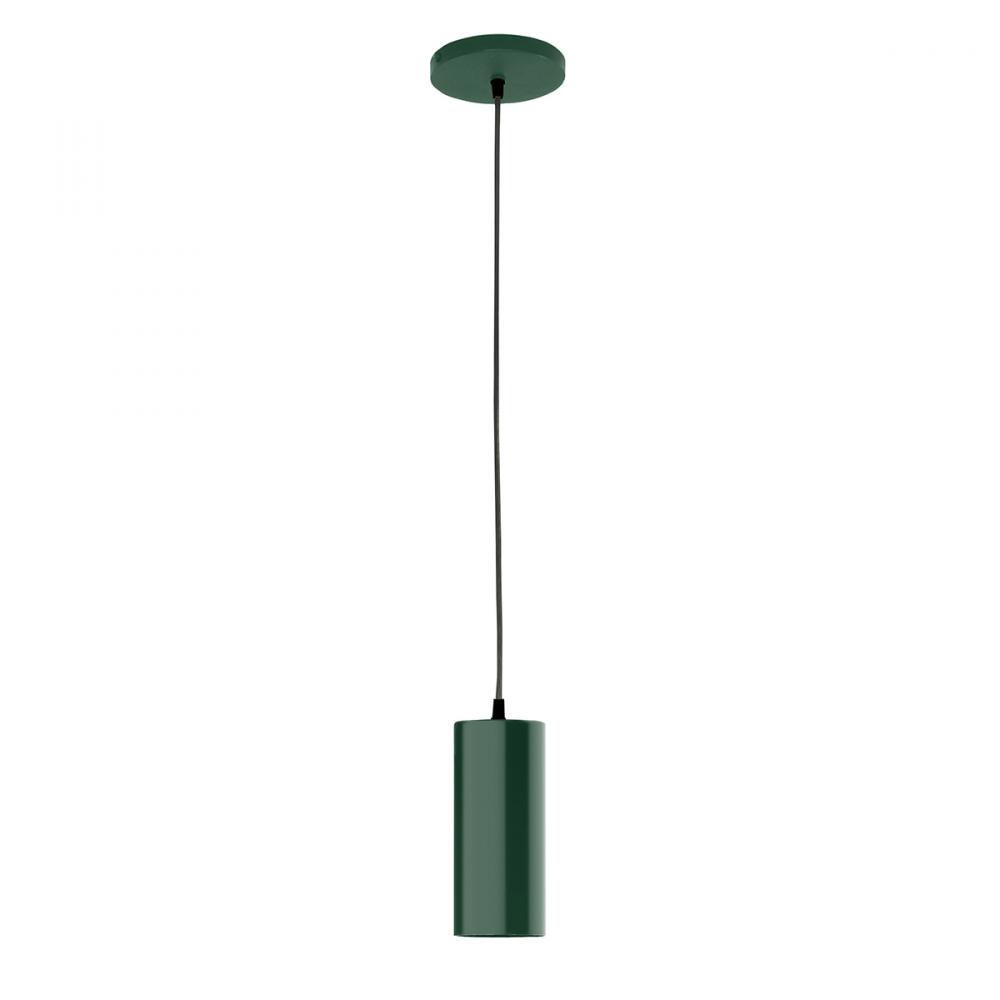 3.5" Jordan shade, black cord with canopy, Forest Green