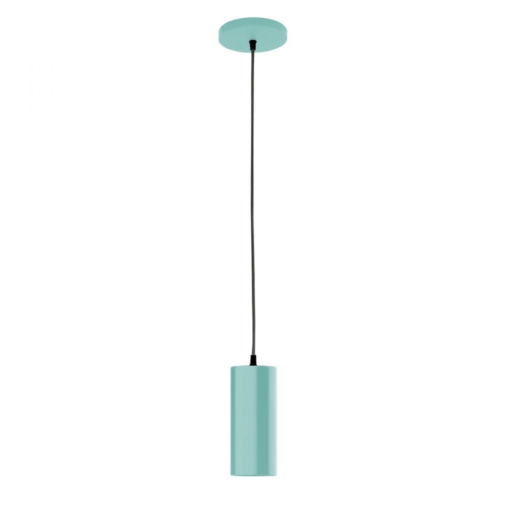 3.5" Jordan shade, black cord with canopy, Sea Green