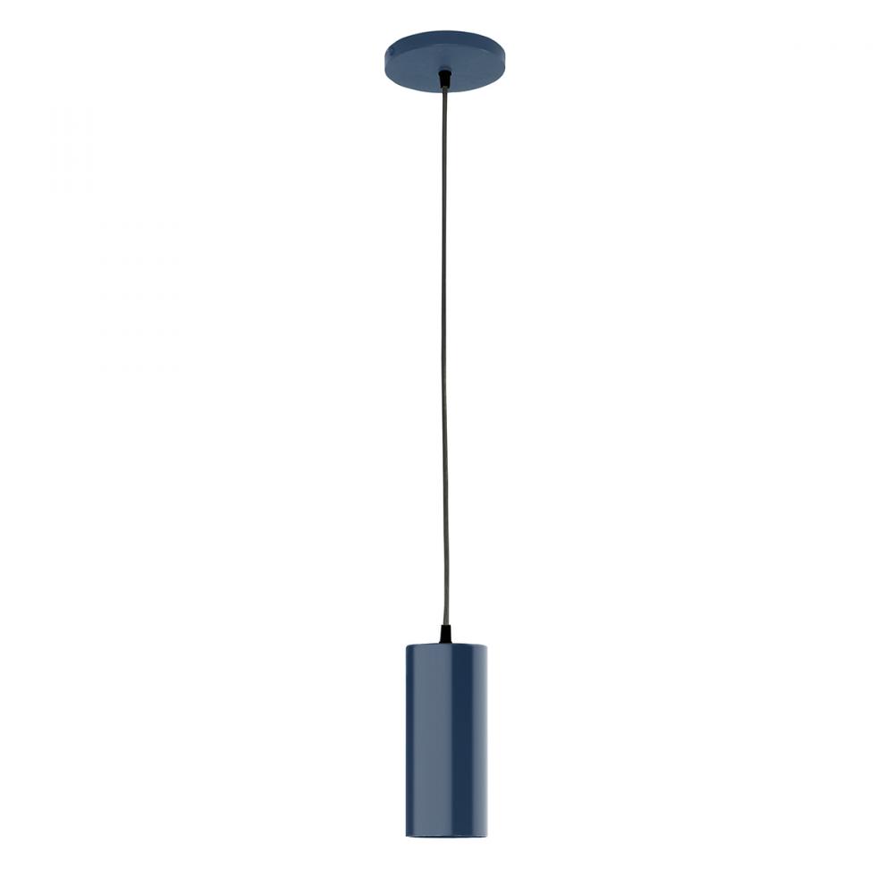 3.5" Jordan shade, black cord with canopy, Navy