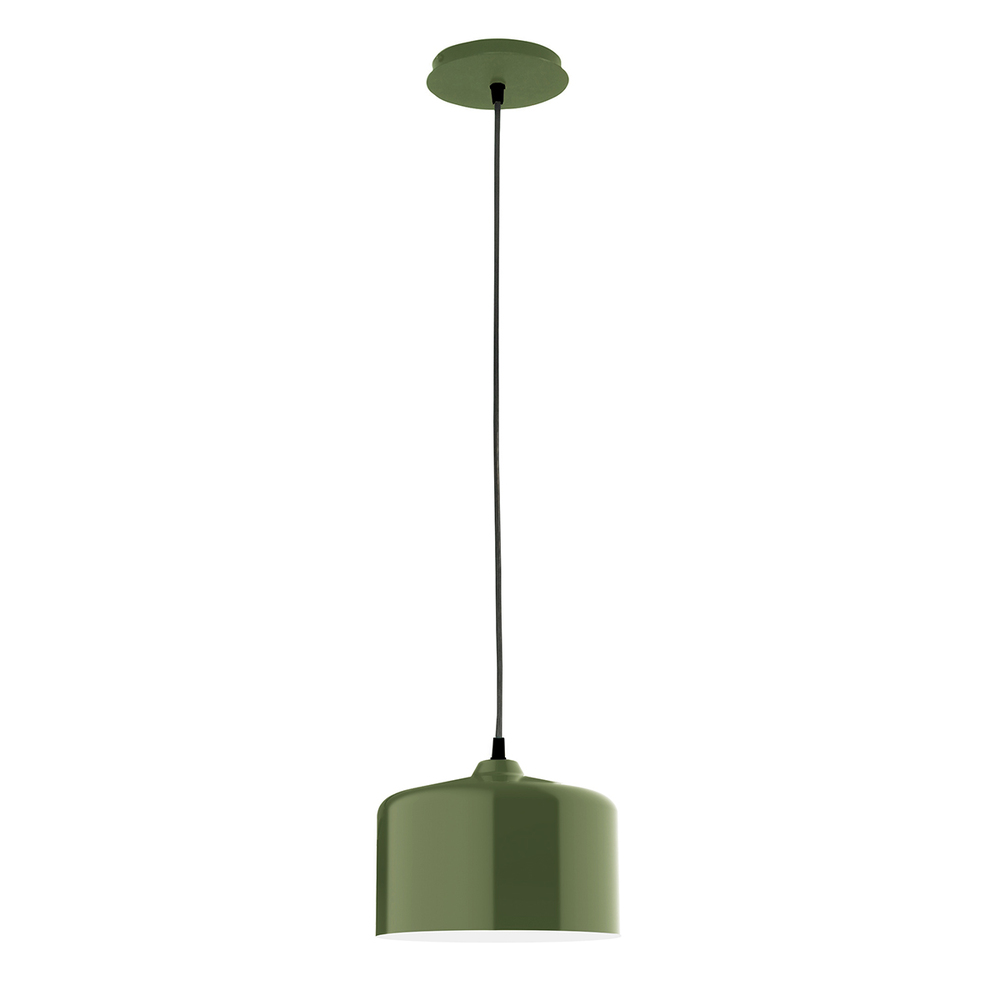 8.5" Julia shade, black cord with canopy, Fern Green