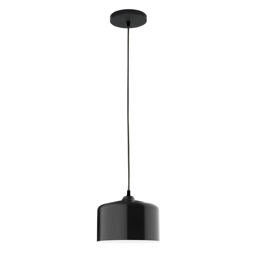 8.5" Julia shade, white cord with canopy, Black