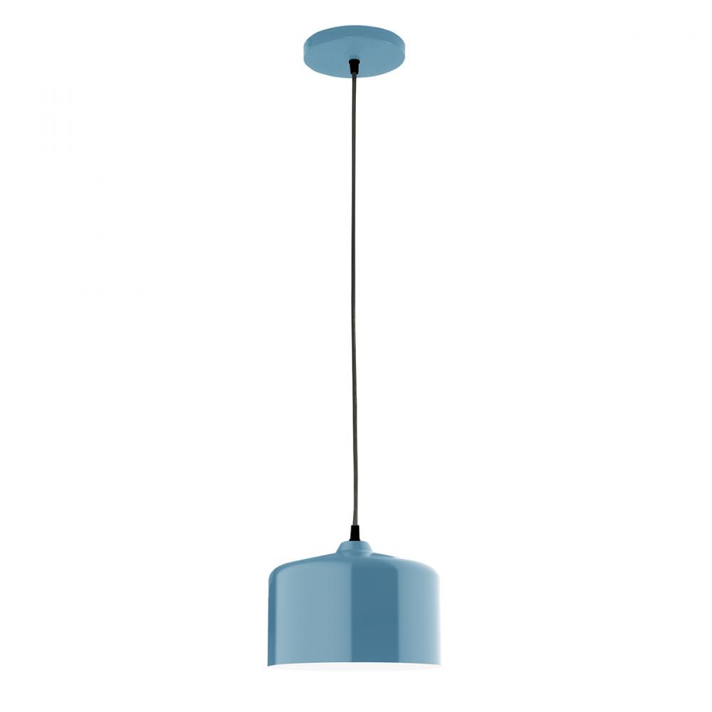 8.5" Julia shade, white cord with canopy, Light Blue