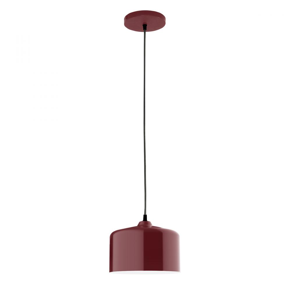 8.5" Julia shade, white cord with canopy, Barn Red