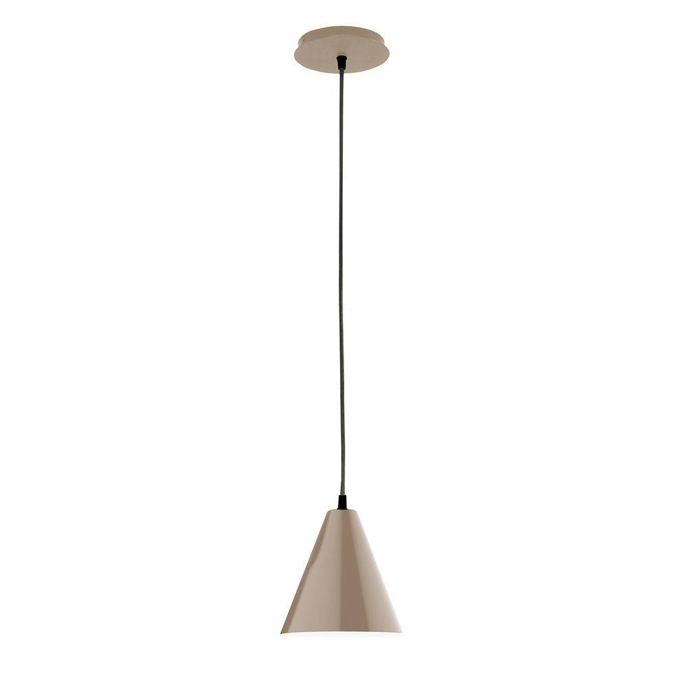 8" Jynx shade, black cord with canopy, Clay