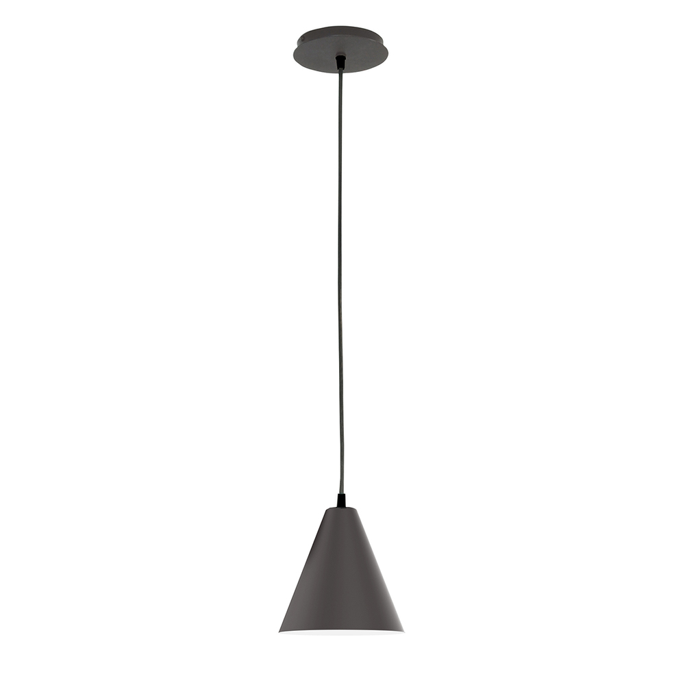 8" Jynx shade, white cord with canopy, Bronze Matte