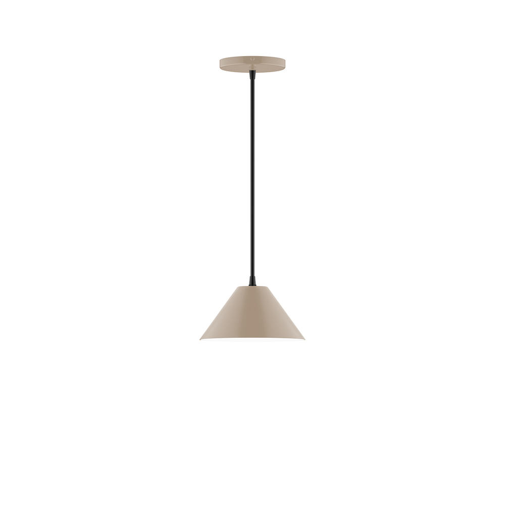 8" Pinnacle Pendant, white cord with canopy, Clay