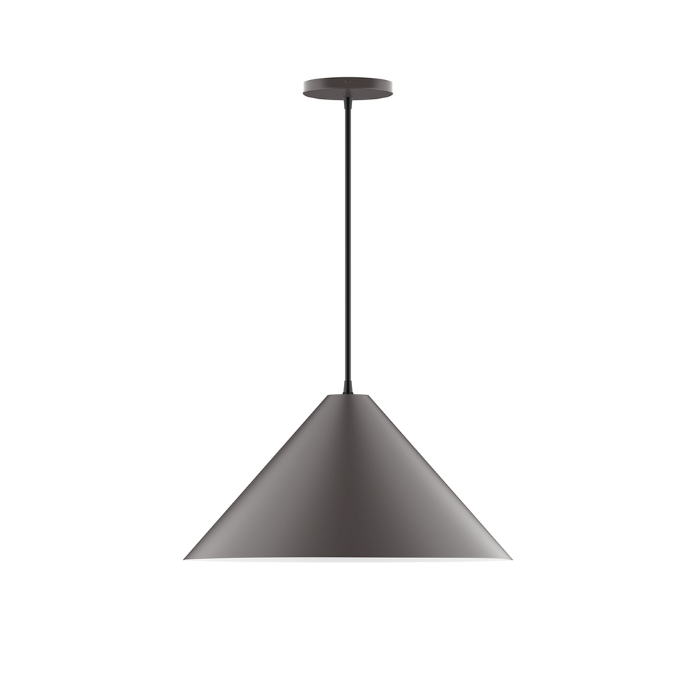 18" Pinnacle Pendant, white cord with canopy, Bronze Matte