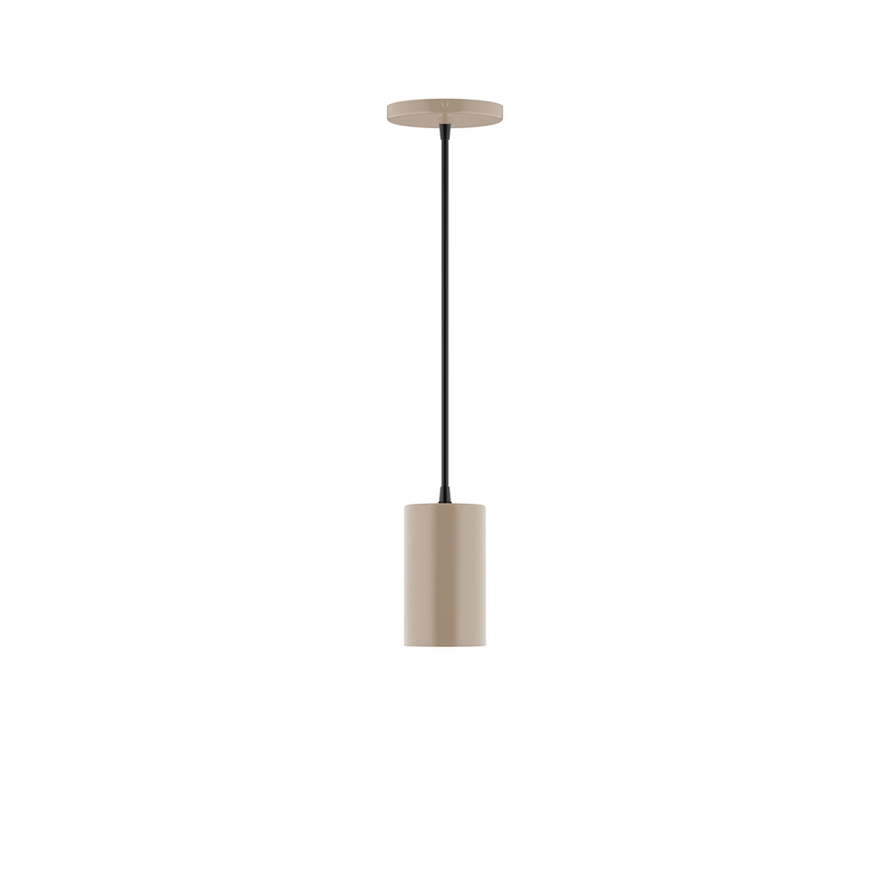 3.5" x 6" Beam Pendant, white cord with canopy, Clay