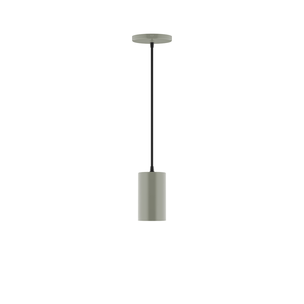 3.5" x 6" Beam Pendant, white cord with canopy, Moss Green
